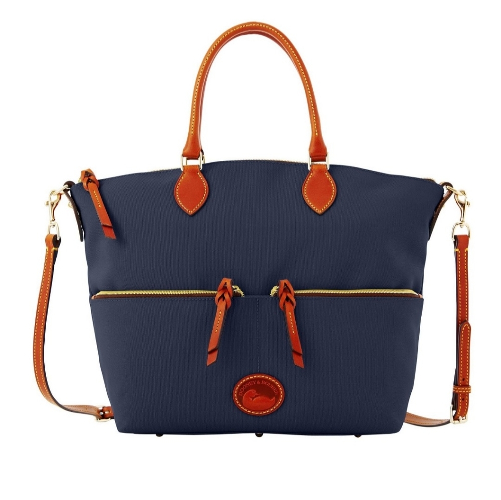 Dooney & Bourke Navy Nylon Large Pocket Satchel